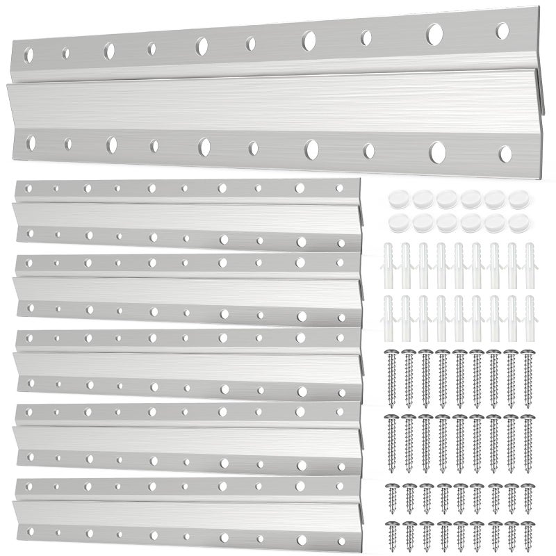 YanTuo French Cleat Hanger 10 Inch - 6 Pairs, Z Bar Hanger Supports 60 Lbs, Interlocking Wall Mounting Bracket Hardware Kit for Hanging Mirrors, Picture, Shelf, Whiteboard, Art, Frames - Image 1